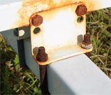 rusty pontoon trailer bracket