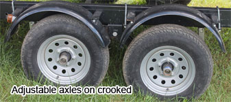 bolt on axles mounted crooked