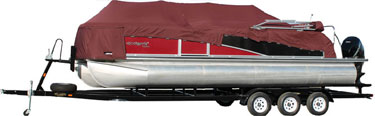 pontoon boat with an extended stern